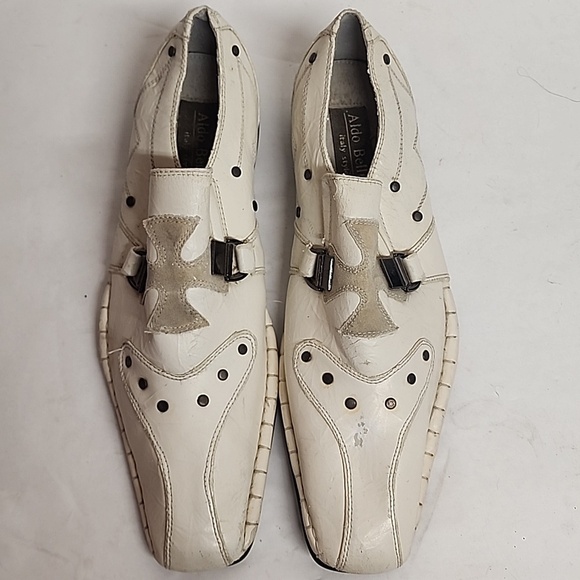 Aldo Bellini Italy Mens Off White Leather Studded Awesome Shoes Sz9 Renaissance main image 8